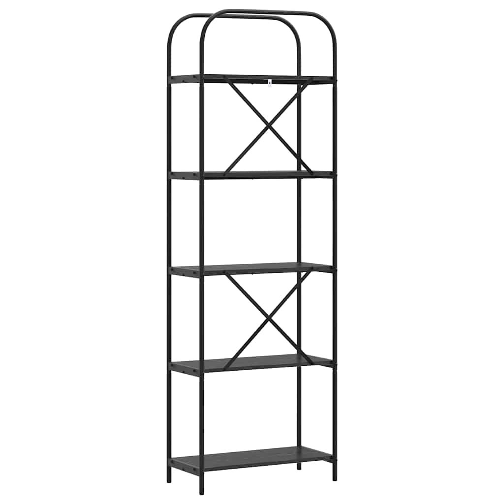 Bogreol 5 niveauer 60 x 30 x 183 cm Konstrueret træ Sort eg