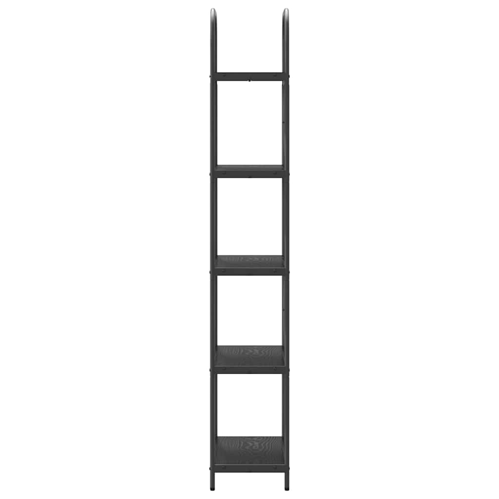 Bogreol 5 niveauer 60 x 30 x 183 cm Konstrueret træ Sort eg