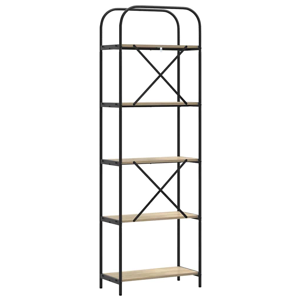 Bogreol 5 niveauer 60 x 30 x 183 cm Konstrueret træ Sonoma eg