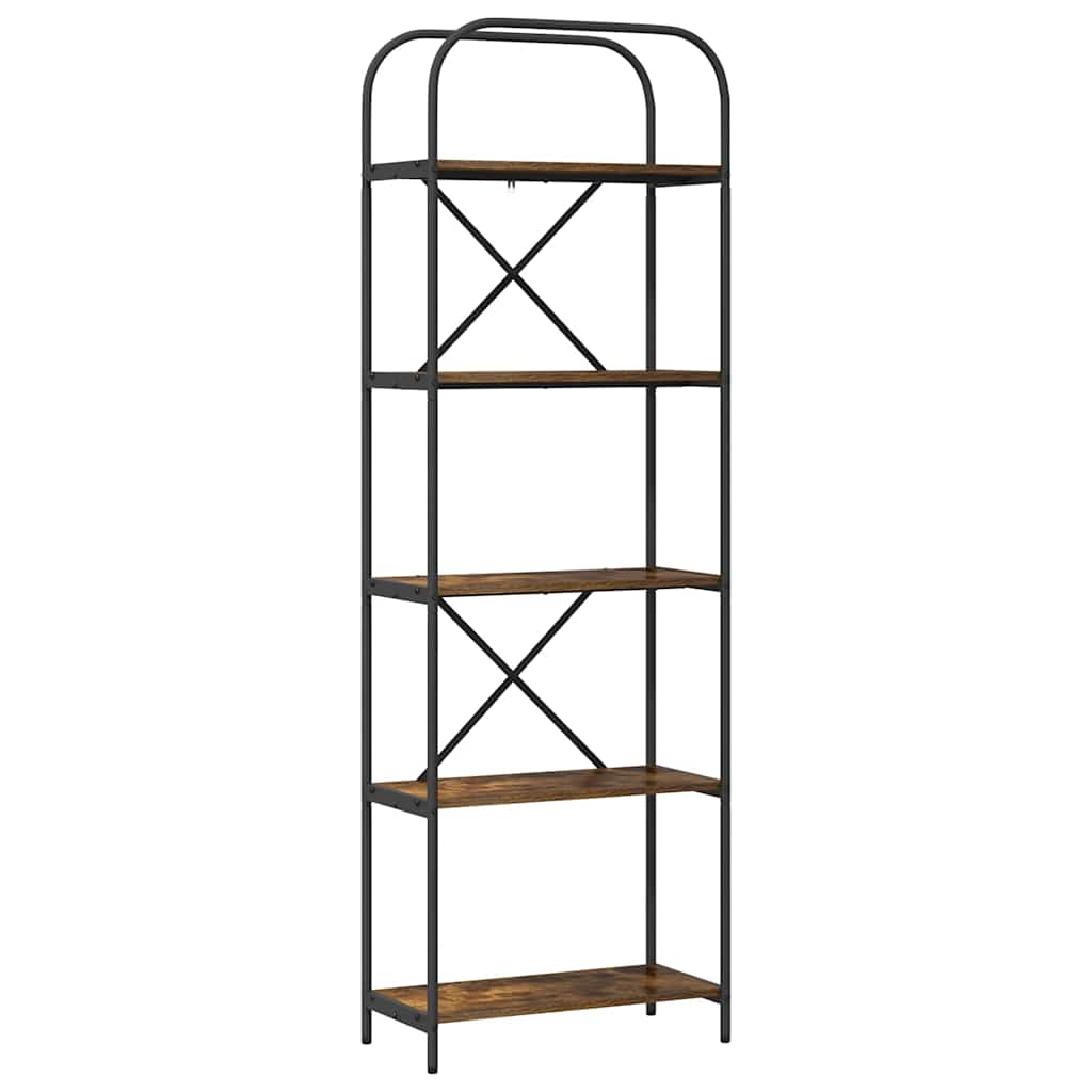Bogreol 5 niveauer 60 x 30 x 183 cm Konstrueret træ Røget eg