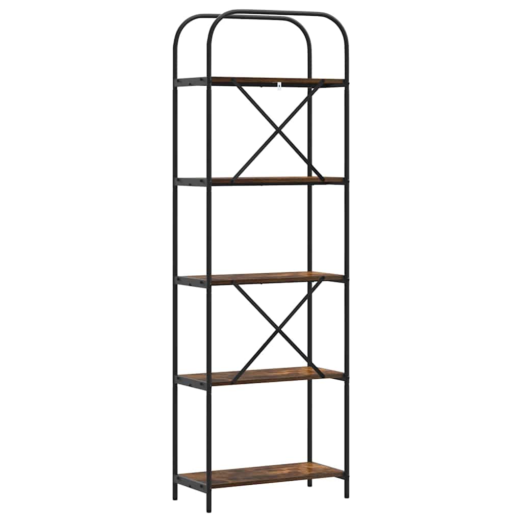 Bogreol 5 niveauer 60 x 30 x 183 cm Konstrueret træ Røget eg