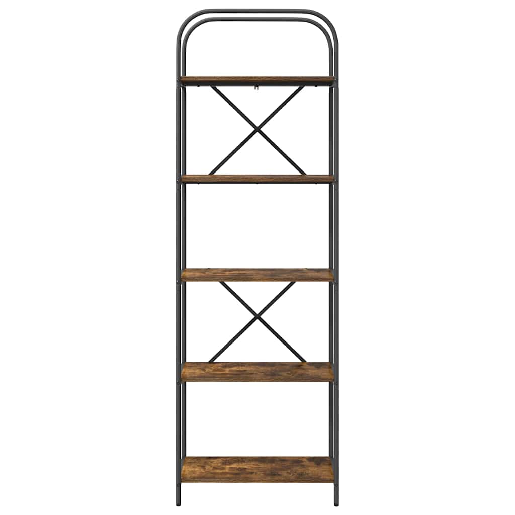 Bogreol 5 niveauer 60 x 30 x 183 cm Konstrueret træ Røget eg