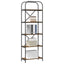 Bogreol 5 niveauer 60 x 30 x 183 cm Konstrueret træ Røget eg