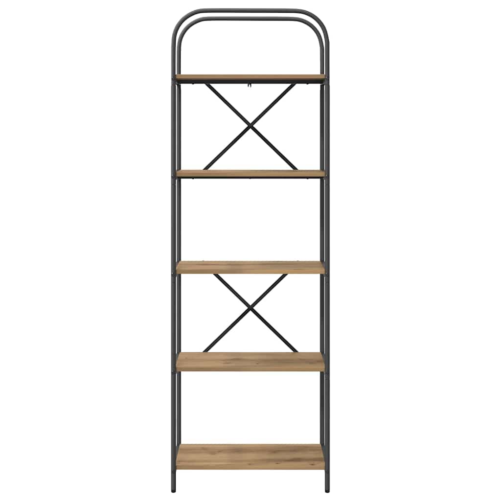 Bogreol 5 niveauer 60 x 30 x 183 cm Konstrueret træ