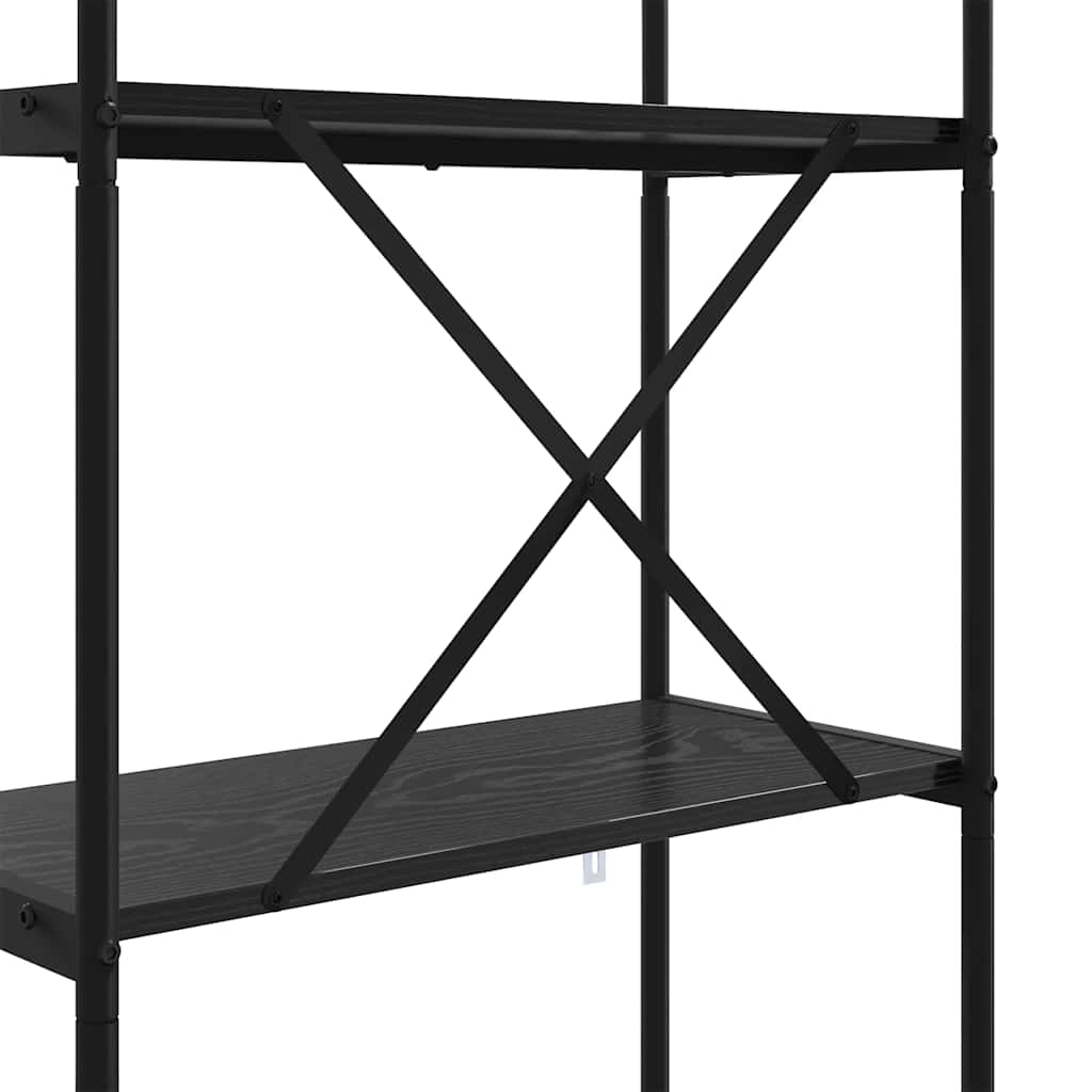 Bogreol 4 niveauer 60 x 30 x 146 cm Konstrueret træ Sort eg