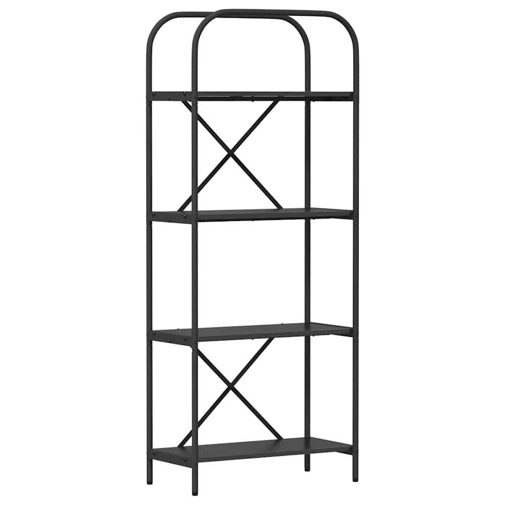 Bogreol 4 niveauer 60 x 30 x 146 cm Konstrueret træ Sort eg