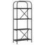 Bogreol 4 niveauer 60 x 30 x 146 cm Konstrueret træ Sort eg