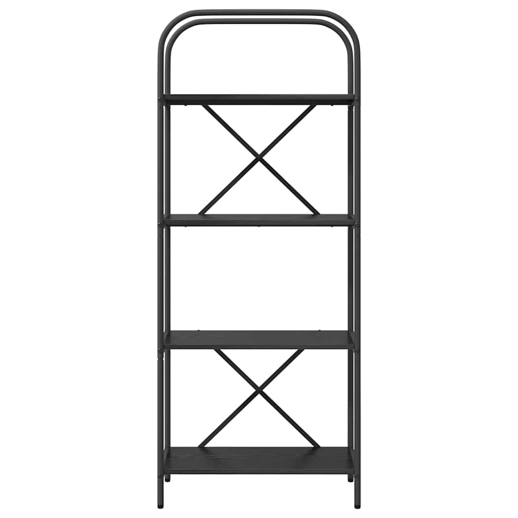 Bogreol 4 niveauer 60 x 30 x 146 cm Konstrueret træ Sort eg