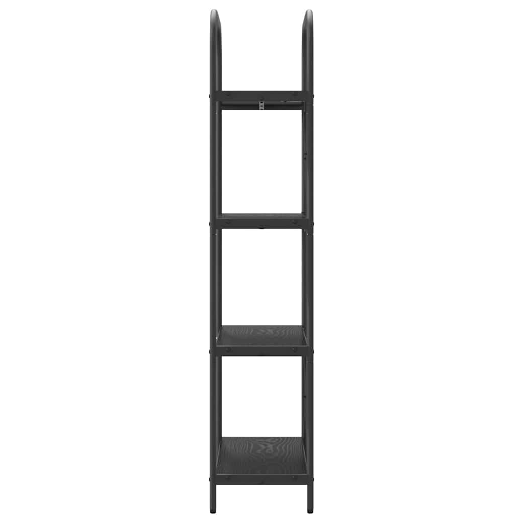 Bogreol 4 niveauer 60 x 30 x 146 cm Konstrueret træ Sort eg