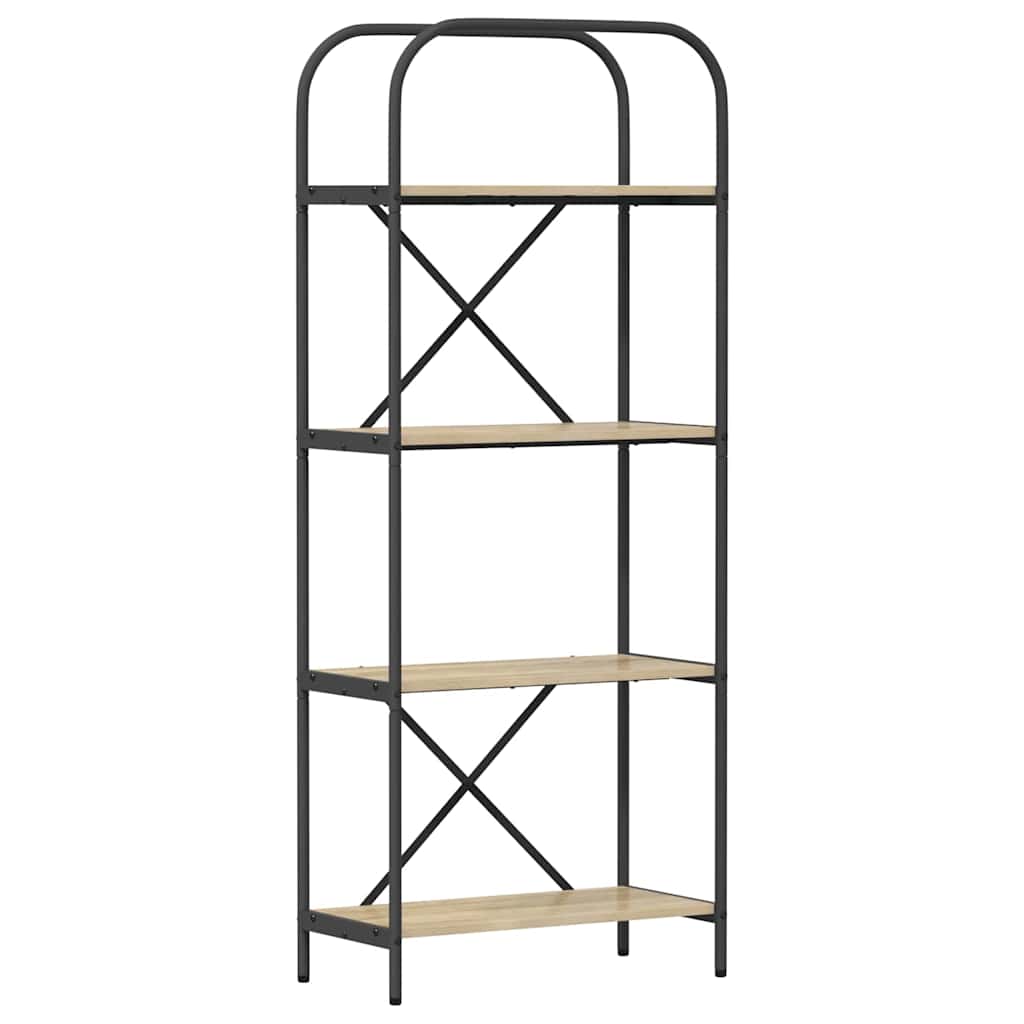 Bogreol 4 niveauer 60 x 30 x 146 cm Konstrueret træ Sonoma eg