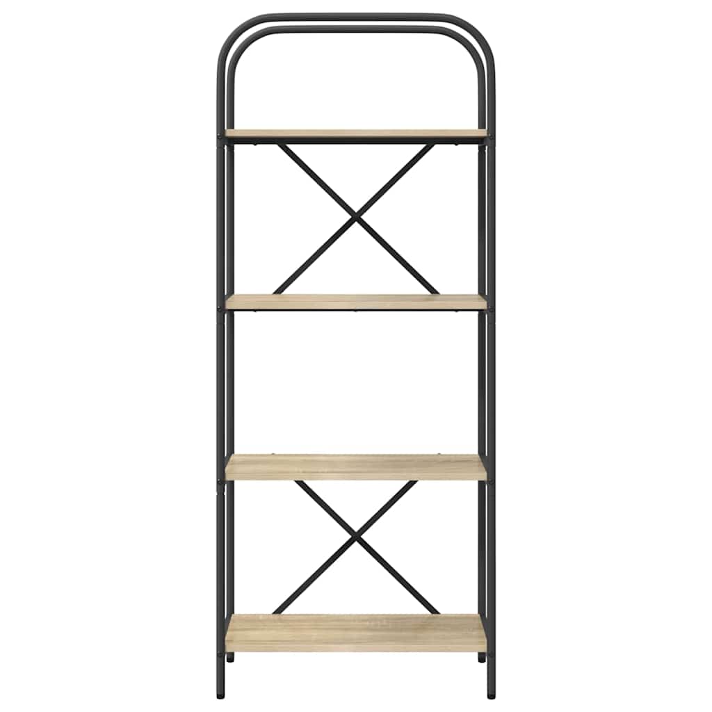 Bogreol 4 niveauer 60 x 30 x 146 cm Konstrueret træ Sonoma eg