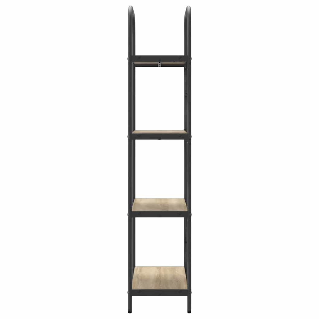 Bogreol 4 niveauer 60 x 30 x 146 cm Konstrueret træ Sonoma eg