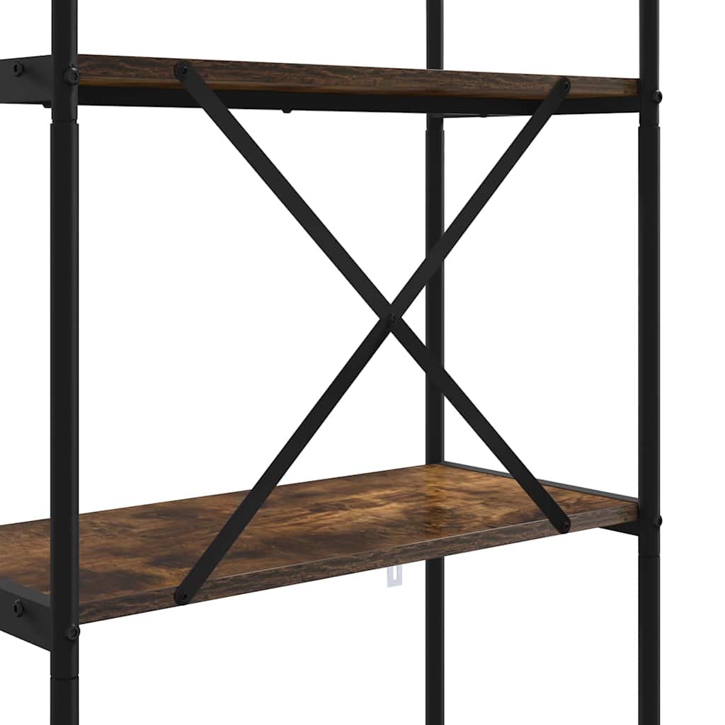Bogreol 4 niveauer 60 x 30 x 146 cm Konstrueret træ Røget eg