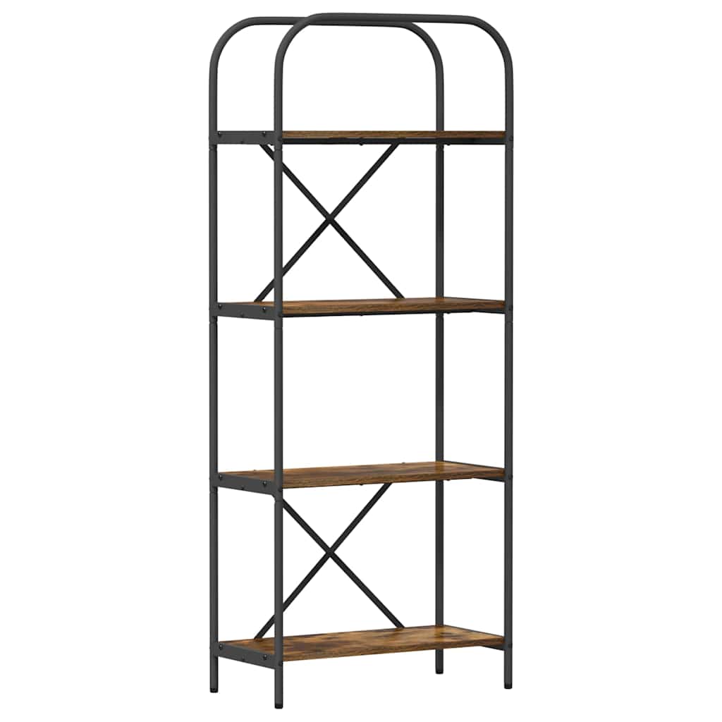 Bogreol 4 niveauer 60 x 30 x 146 cm Konstrueret træ Røget eg