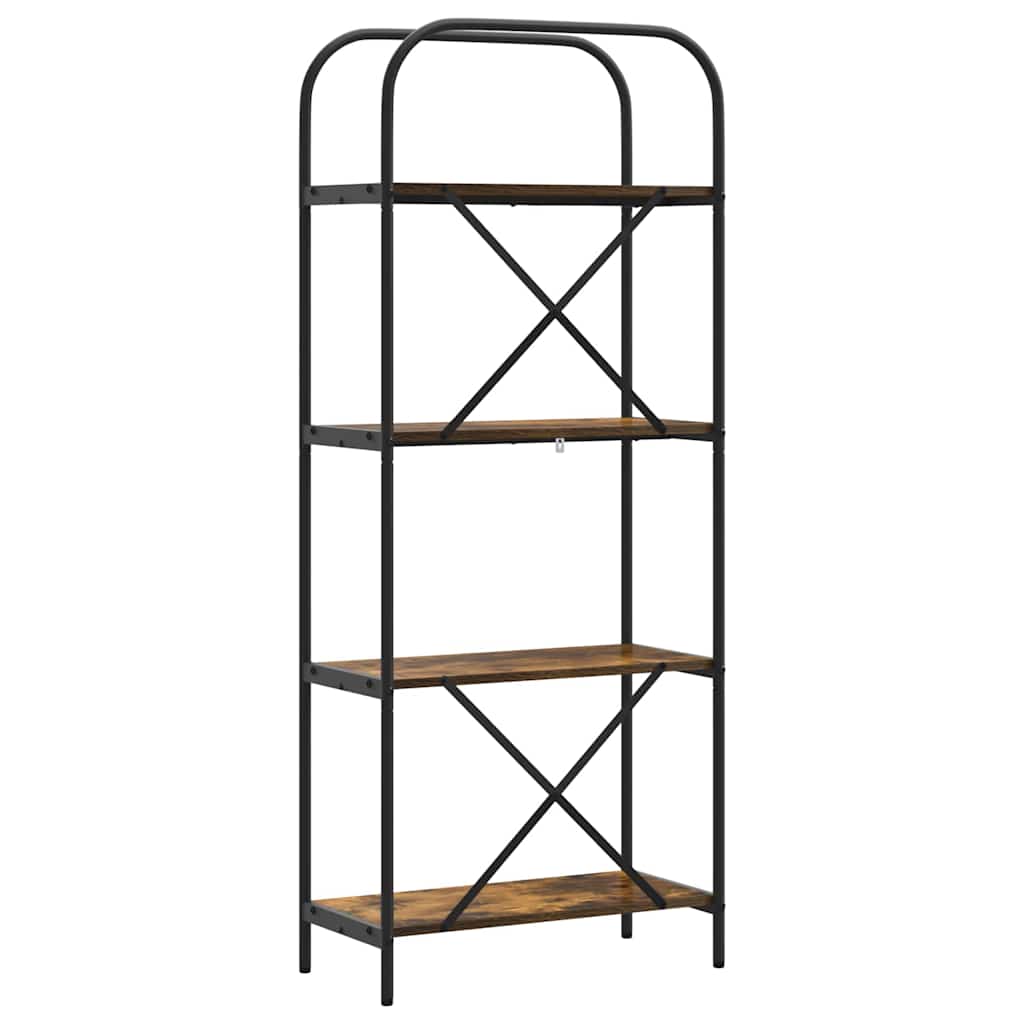 Bogreol 4 niveauer 60 x 30 x 146 cm Konstrueret træ Røget eg