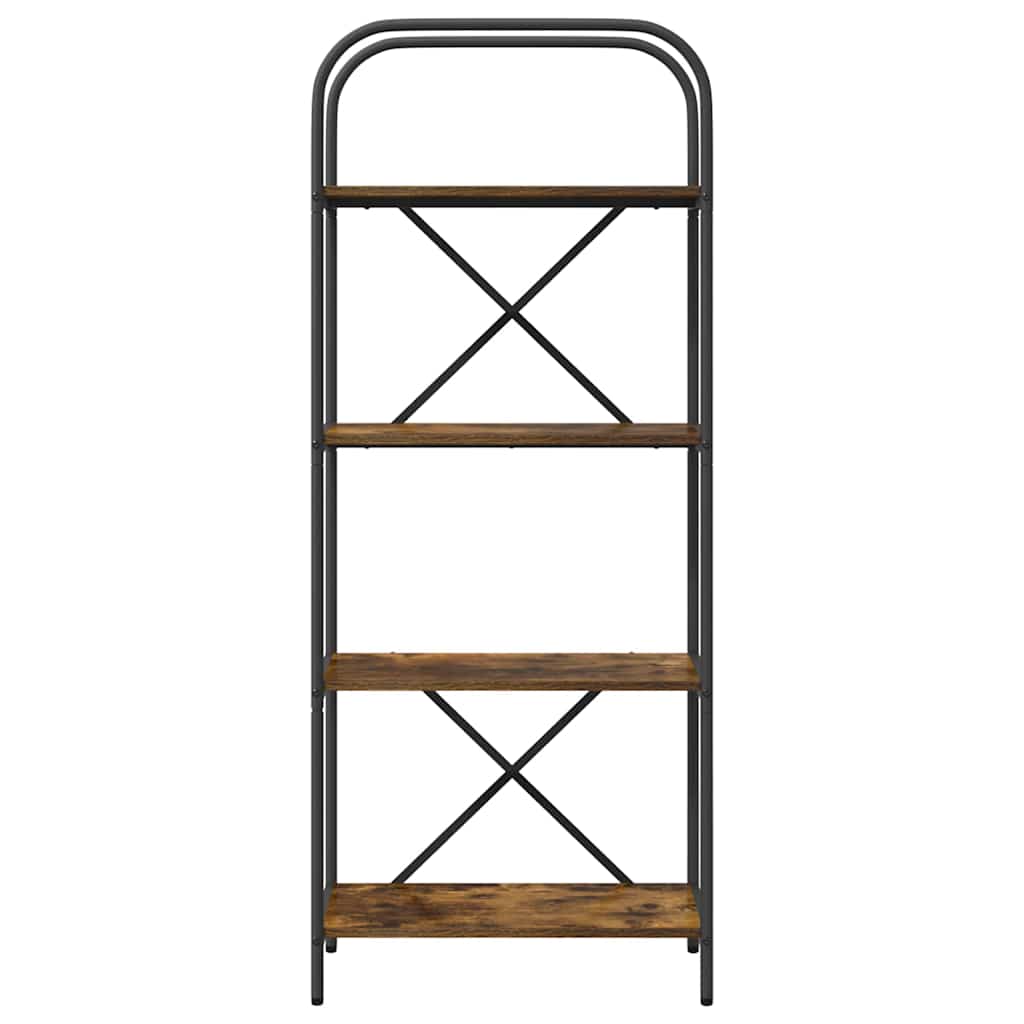 Bogreol 4 niveauer 60 x 30 x 146 cm Konstrueret træ Røget eg