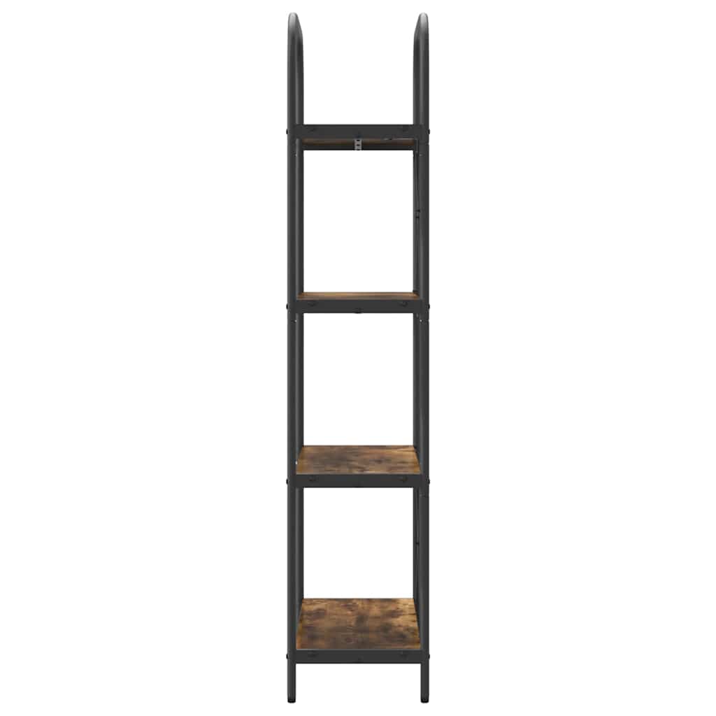 Bogreol 4 niveauer 60 x 30 x 146 cm Konstrueret træ Røget eg
