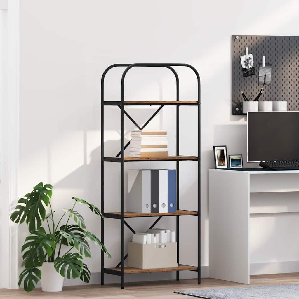 Bogreol Gammelt træ 60 x 30 x 146 cm Konstrueret træ billede
