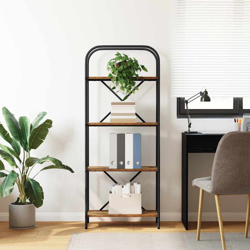 Bogreol Gammelt træ 60 x 30 x 146 cm Konstrueret træ