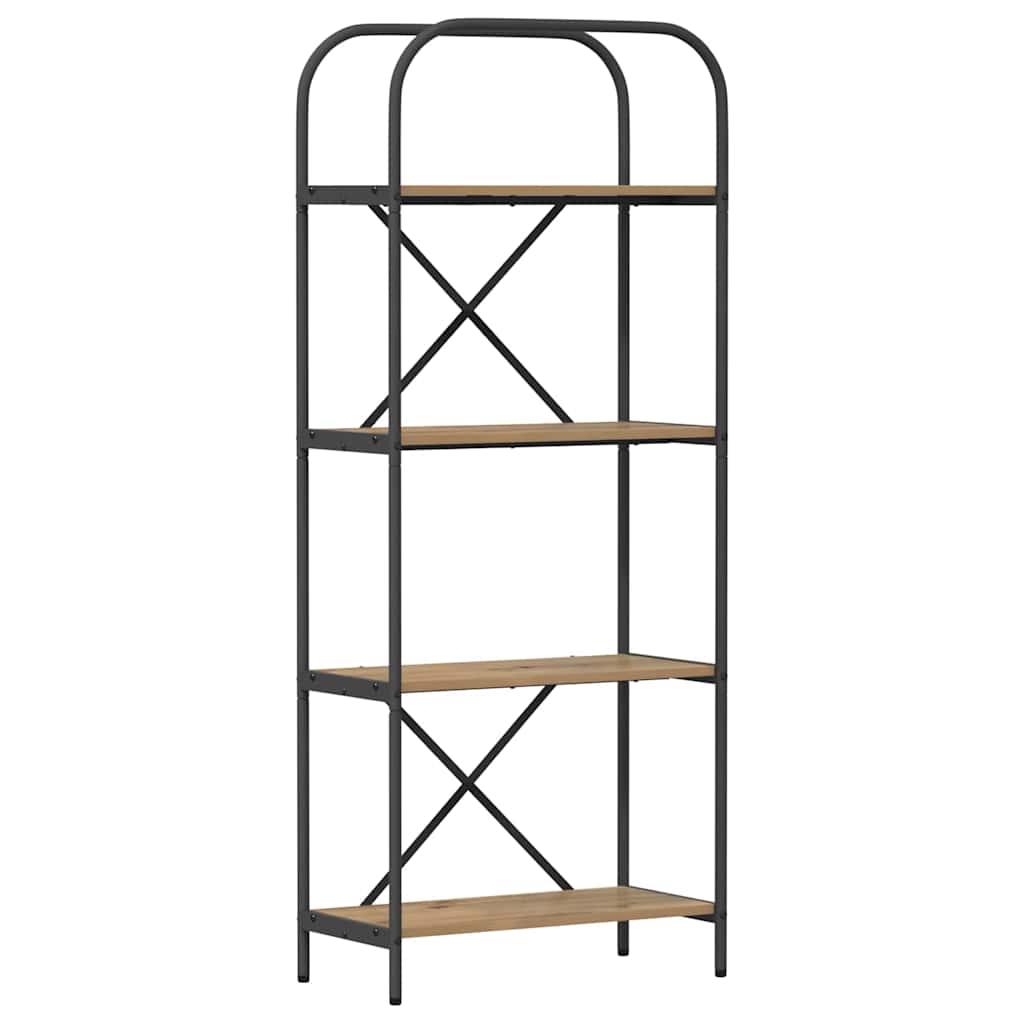 Bogreol 4 niveauer 60 x 30 x 146 cm Konstrueret træ