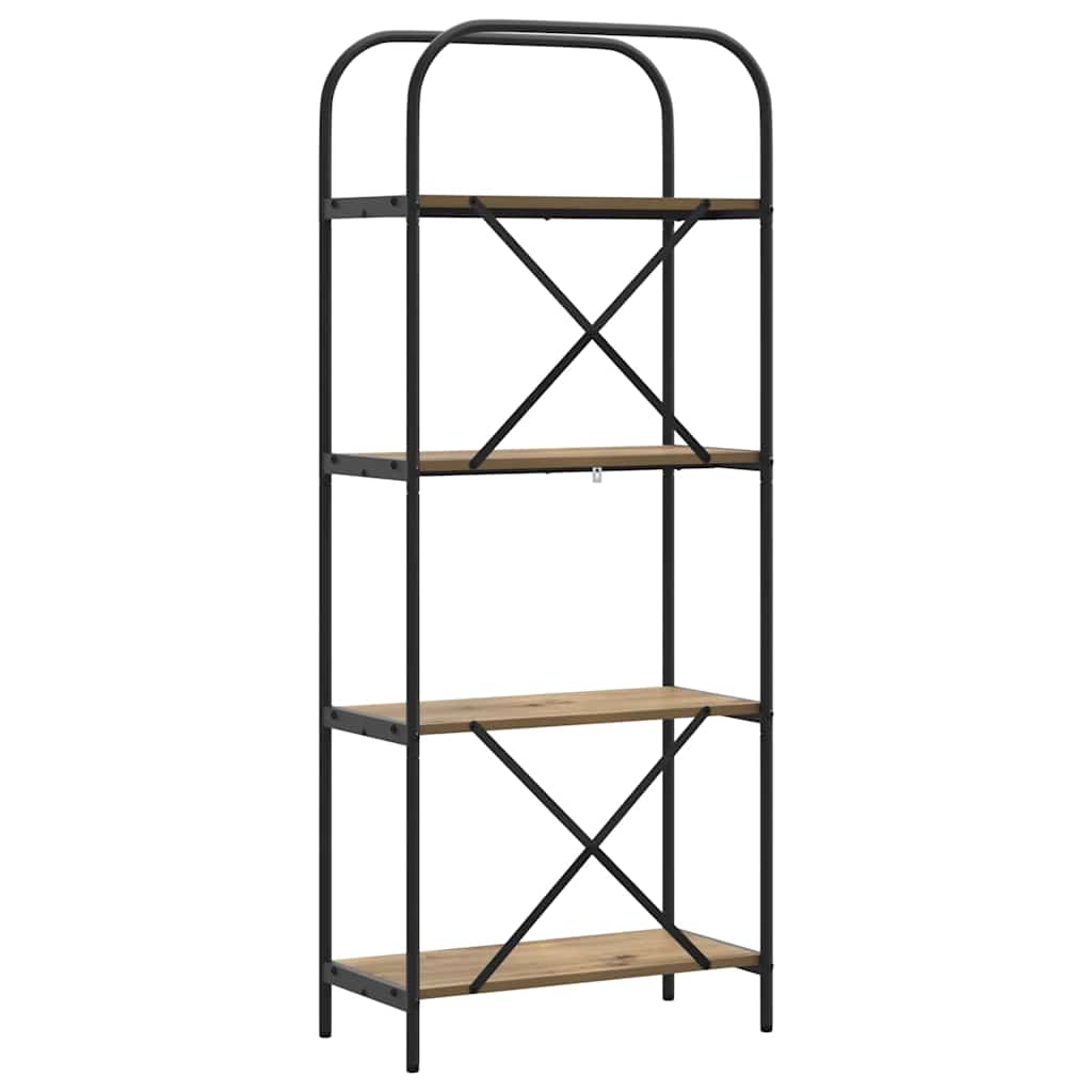 Bogreol 4 niveauer 60 x 30 x 146 cm Konstrueret træ
