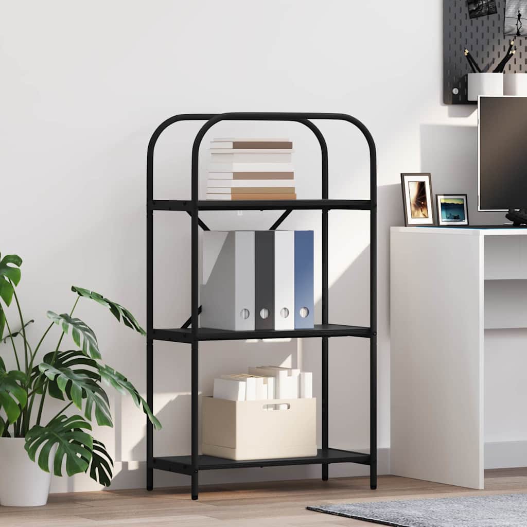 Bogreol 3 niveauer 60 x 30 x 109 cm Konstrueret træ Sort eg