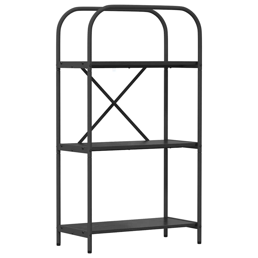 Bogreol 3 niveauer 60 x 30 x 109 cm Konstrueret træ Sort eg