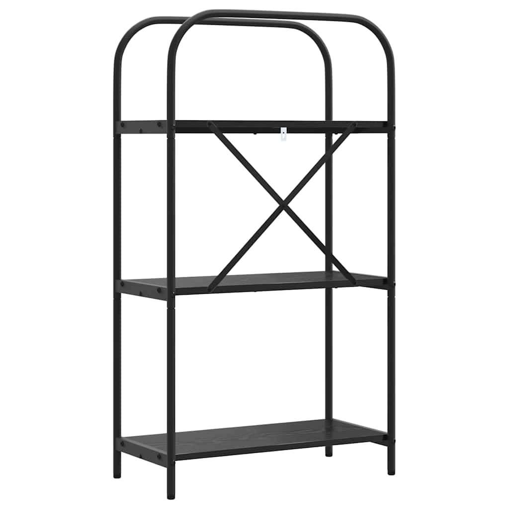 Bogreol 3 niveauer 60 x 30 x 109 cm Konstrueret træ Sort eg