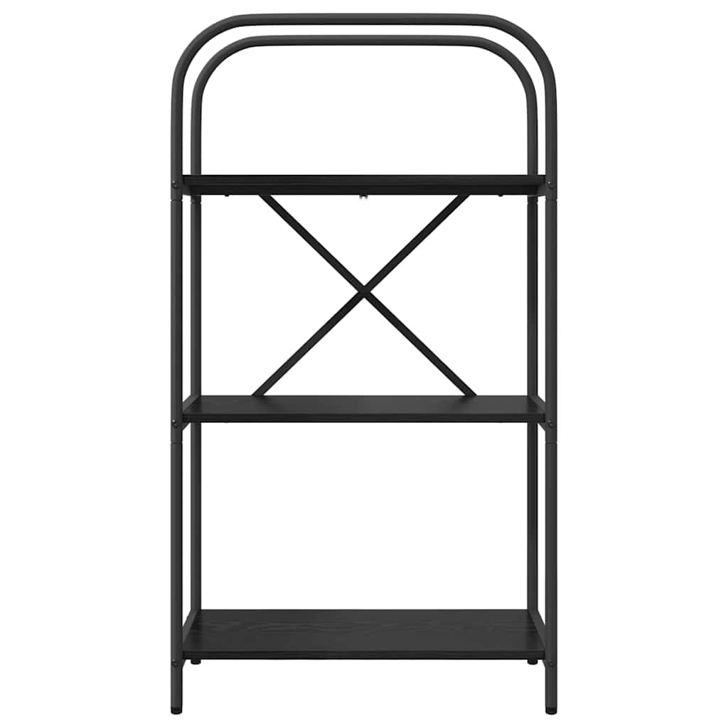Bogreol 3 niveauer 60 x 30 x 109 cm Konstrueret træ Sort eg