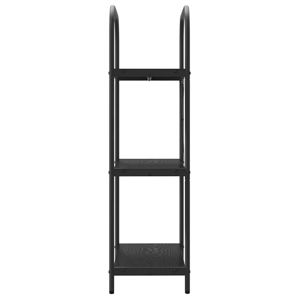 Bogreol 3 niveauer 60 x 30 x 109 cm Konstrueret træ Sort eg