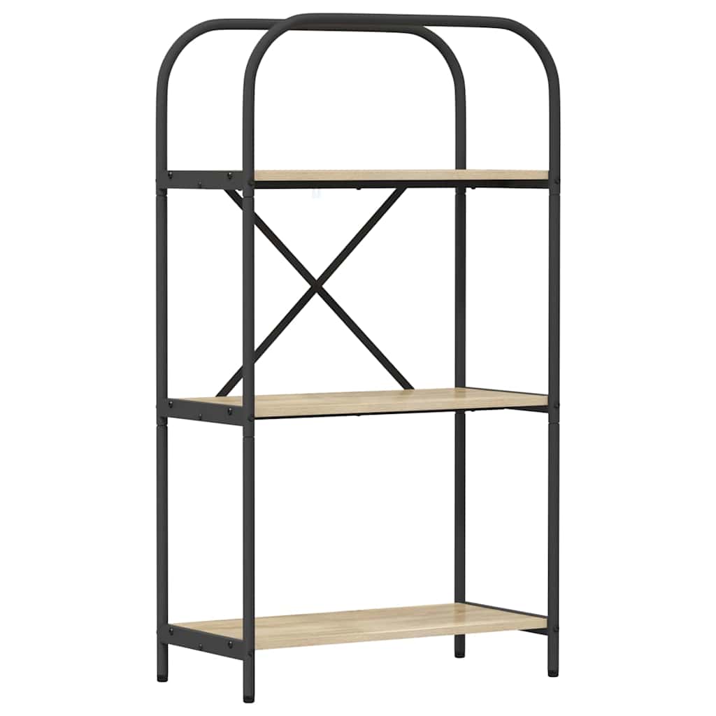 Bogreol 3 niveauer 60 x 30 x 109 cm Konstrueret træ Sonoma eg