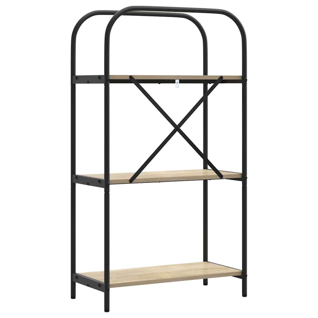 Bogreol 3 niveauer 60 x 30 x 109 cm Konstrueret træ Sonoma eg