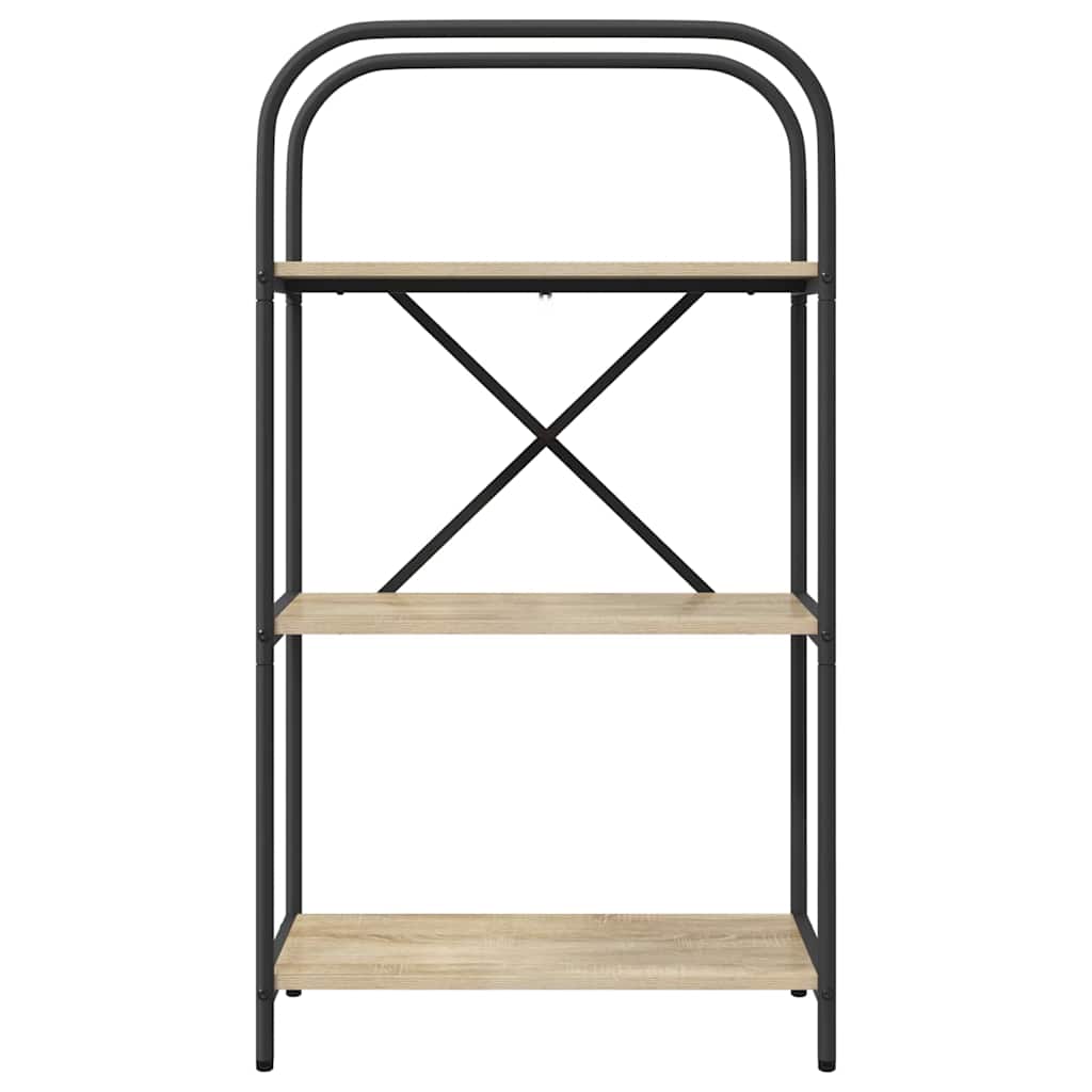 Bogreol 3 niveauer 60 x 30 x 109 cm Konstrueret træ Sonoma eg