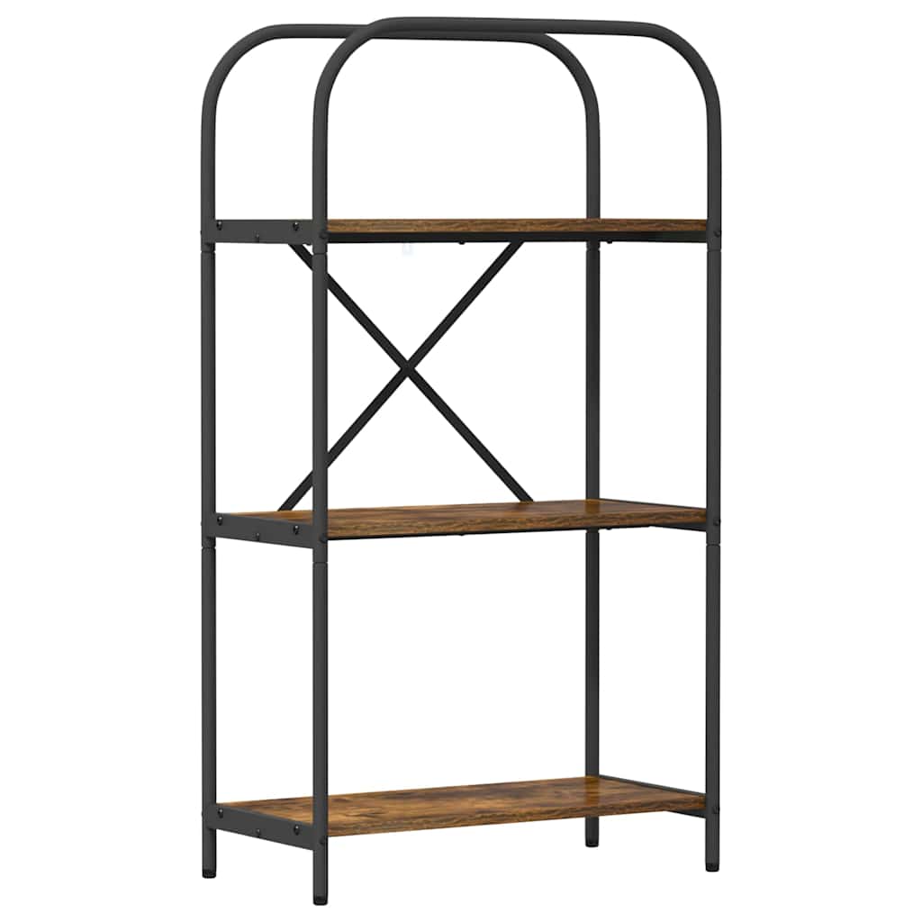 Bogreol 3 niveauer 60 x 30 x 109 cm Konstrueret træ Røget eg
