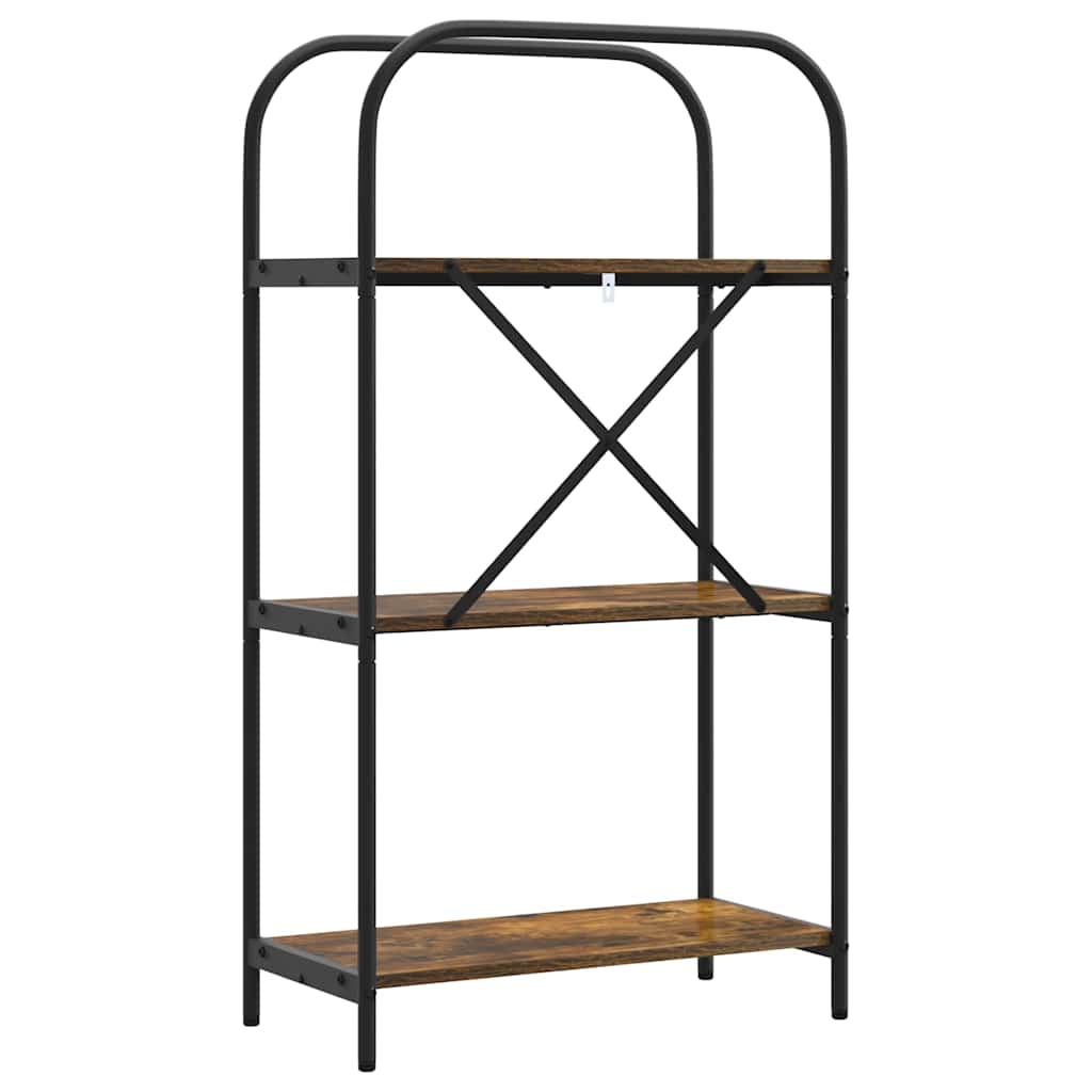 Bogreol 3 niveauer 60 x 30 x 109 cm Konstrueret træ Røget eg