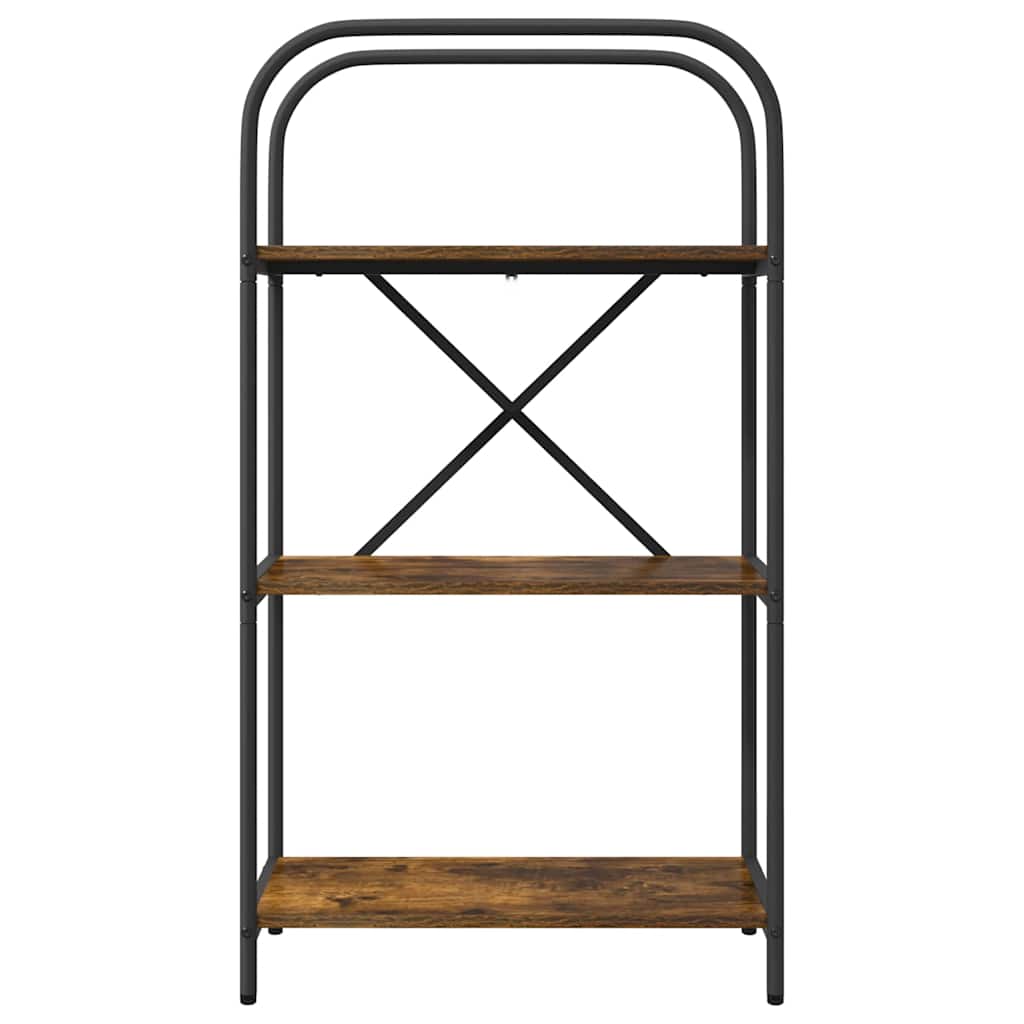 Bogreol 3 niveauer 60 x 30 x 109 cm Konstrueret træ Røget eg