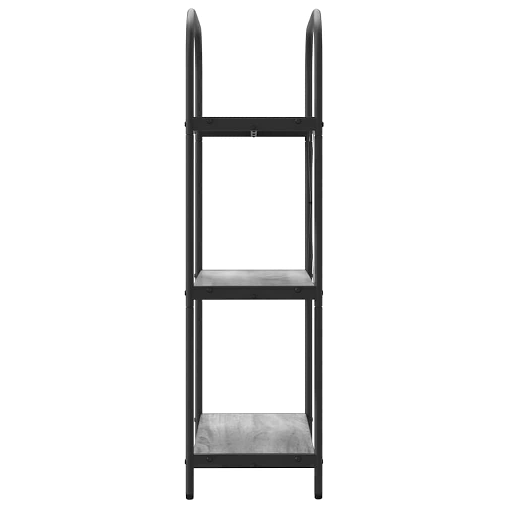 Bogreol 3 niveauer 60 x 30 x 109 cm Konstrueret træ Grå Sonoma