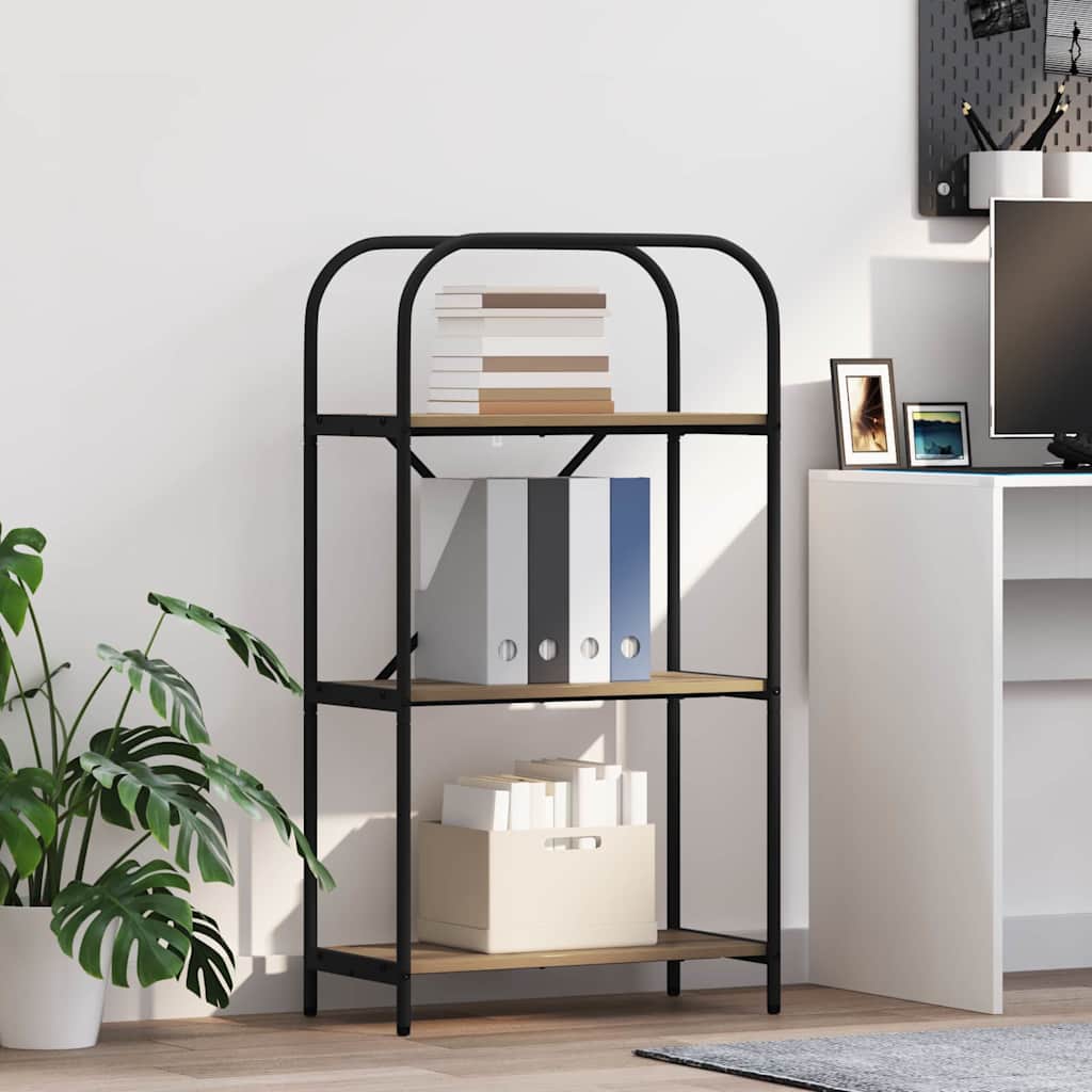 Bogreol 3 niveauer 60 x 30 x 109 cm Konstrueret træ