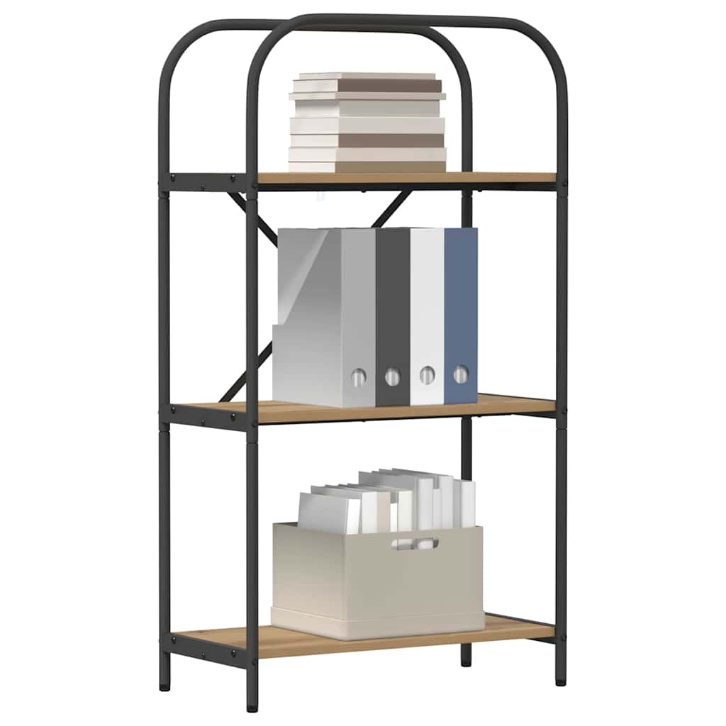 Bogreol 3 niveauer 60 x 30 x 109 cm Konstrueret træ