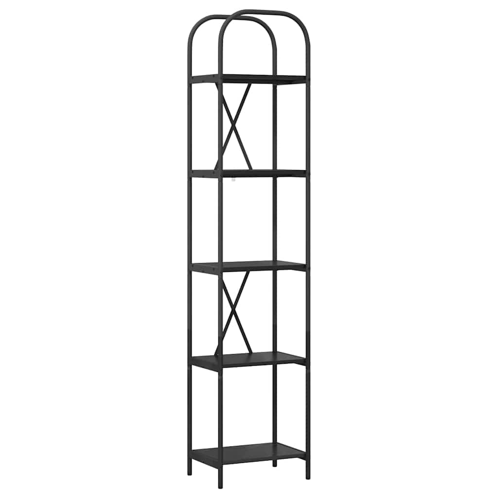 Bogreol 5 niveauer 40 x 30 x 183 cm Konstrueret træ Sort eg