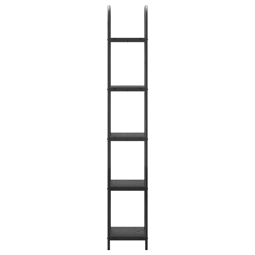 Bogreol 5 niveauer 40 x 30 x 183 cm Konstrueret træ Sort eg