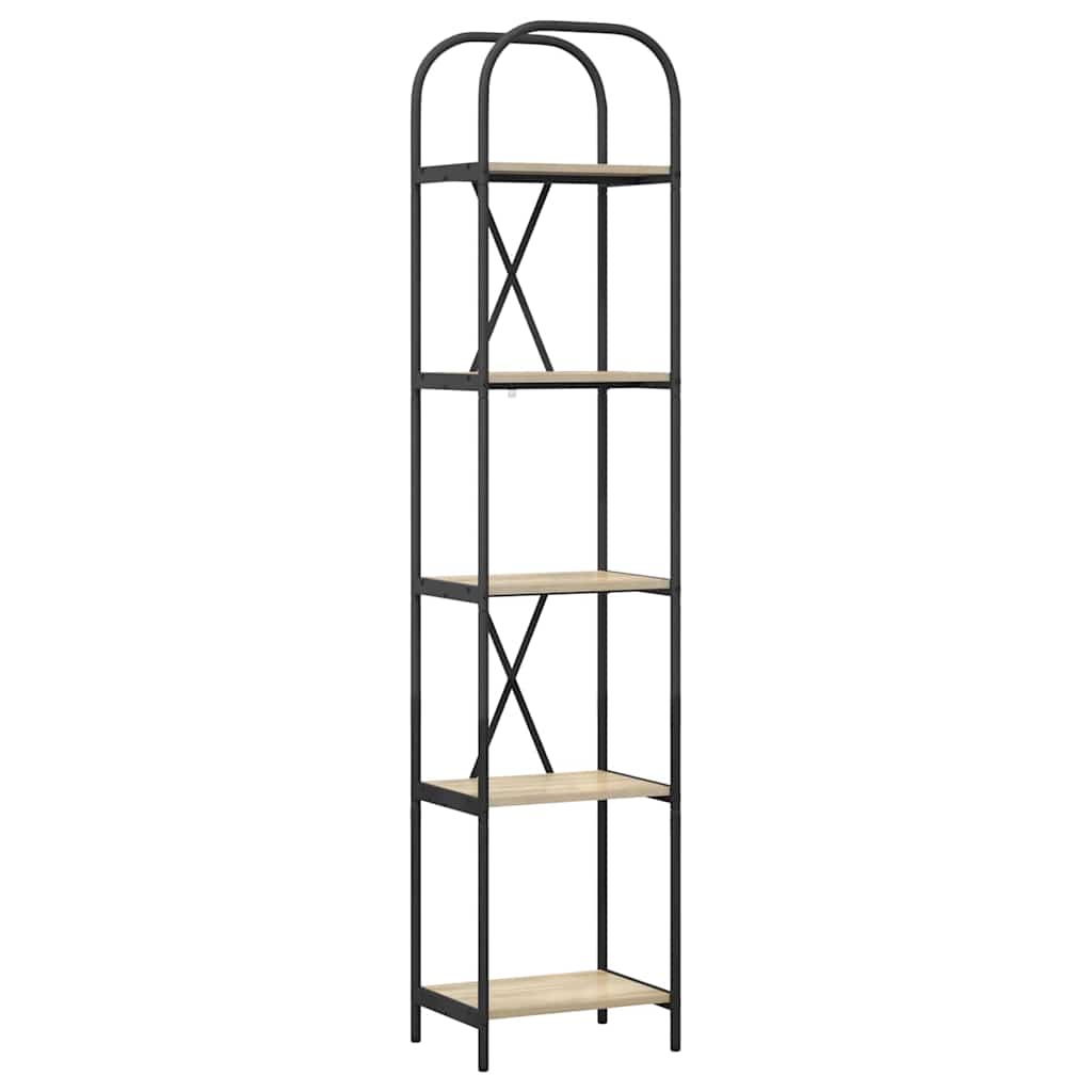 Bogreol 5 niveauer 40 x 30 x 183 cm Konstrueret træ Sonoma eg