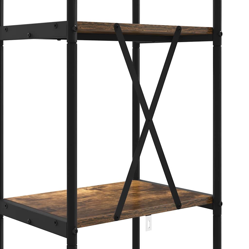 Bogreol 5 niveauer 40 x 30 x 183 cm Konstrueret træ Røget eg