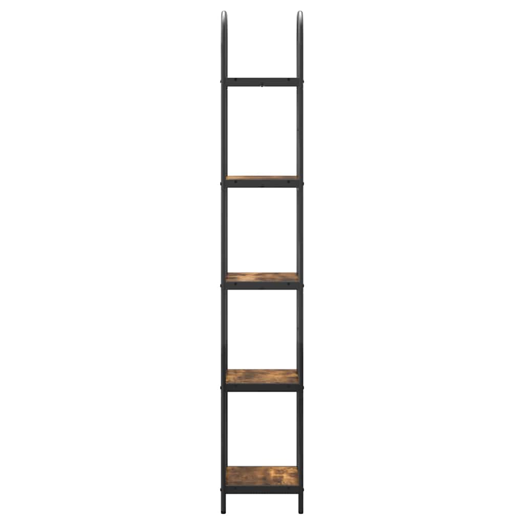 Bogreol 5 niveauer 40 x 30 x 183 cm Konstrueret træ Røget eg