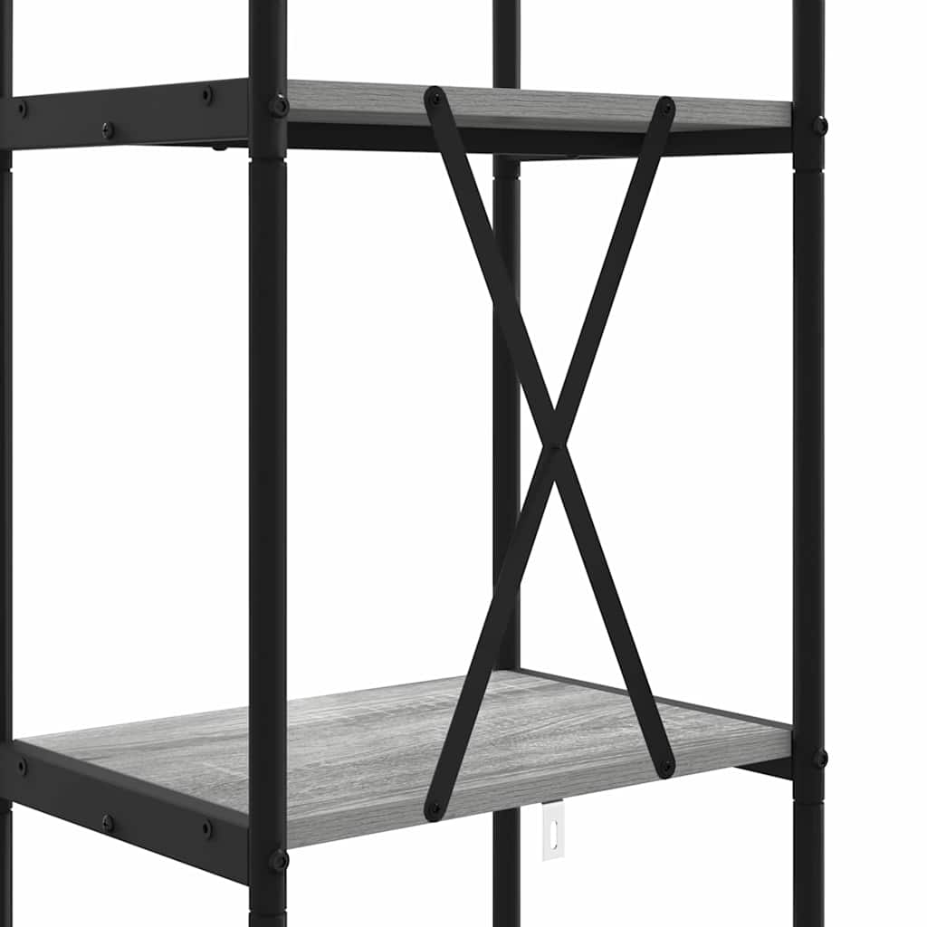 Bogreol 5 niveauer 40 x 30 x 183 cm Konstrueret træ Grå Sonoma