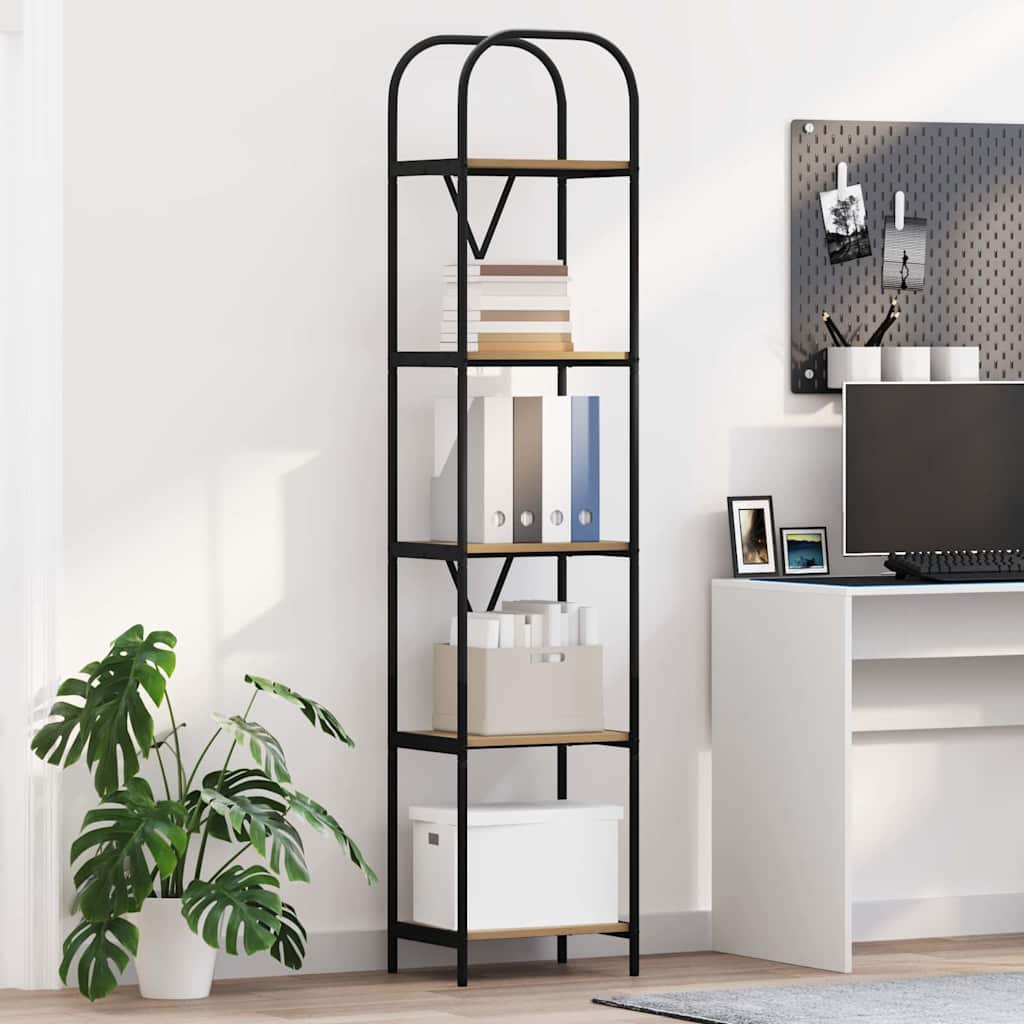 Bogreol 5 niveauer 40 x 30 x 183 cm Konstrueret træ