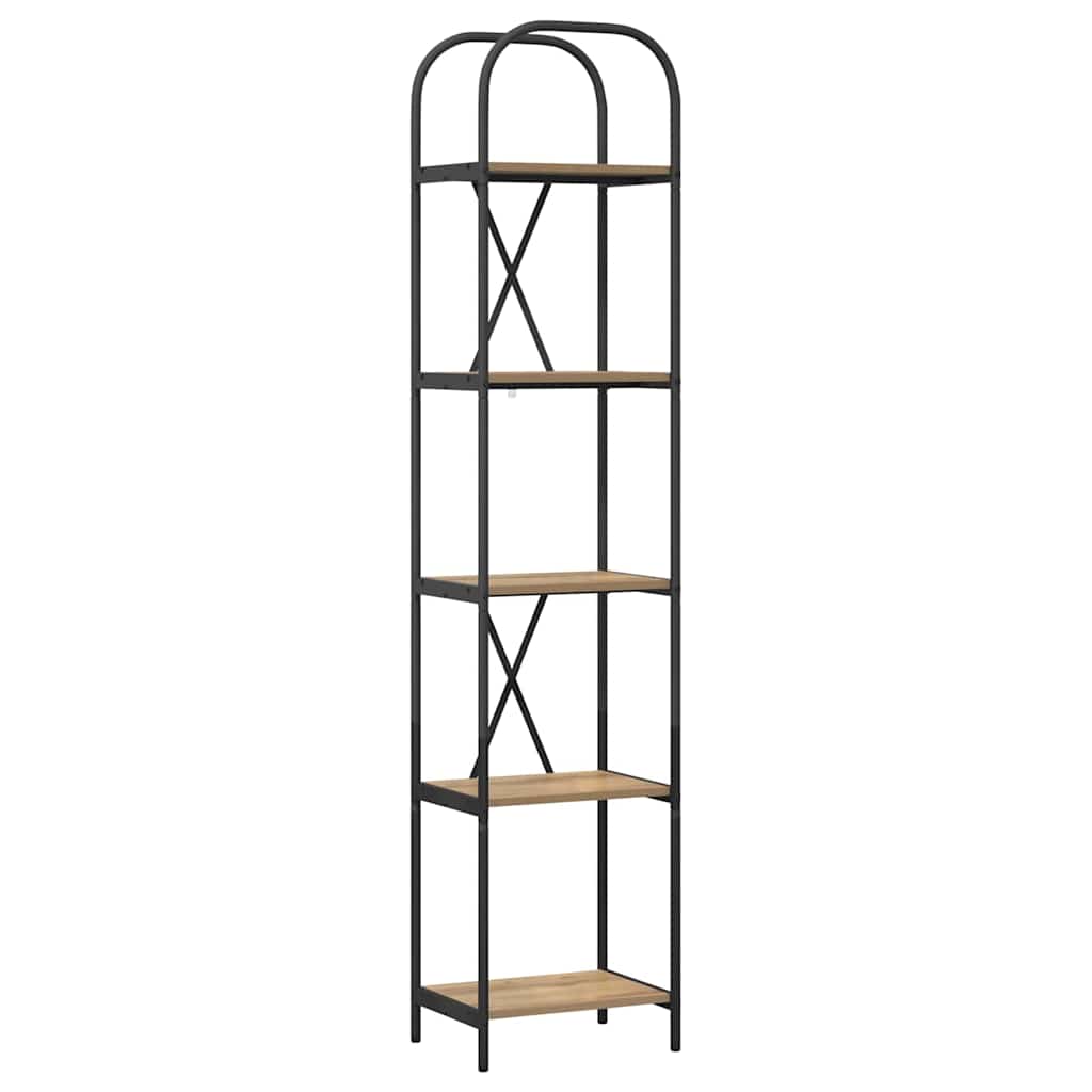 Bogreol 5 niveauer 40 x 30 x 183 cm Konstrueret træ