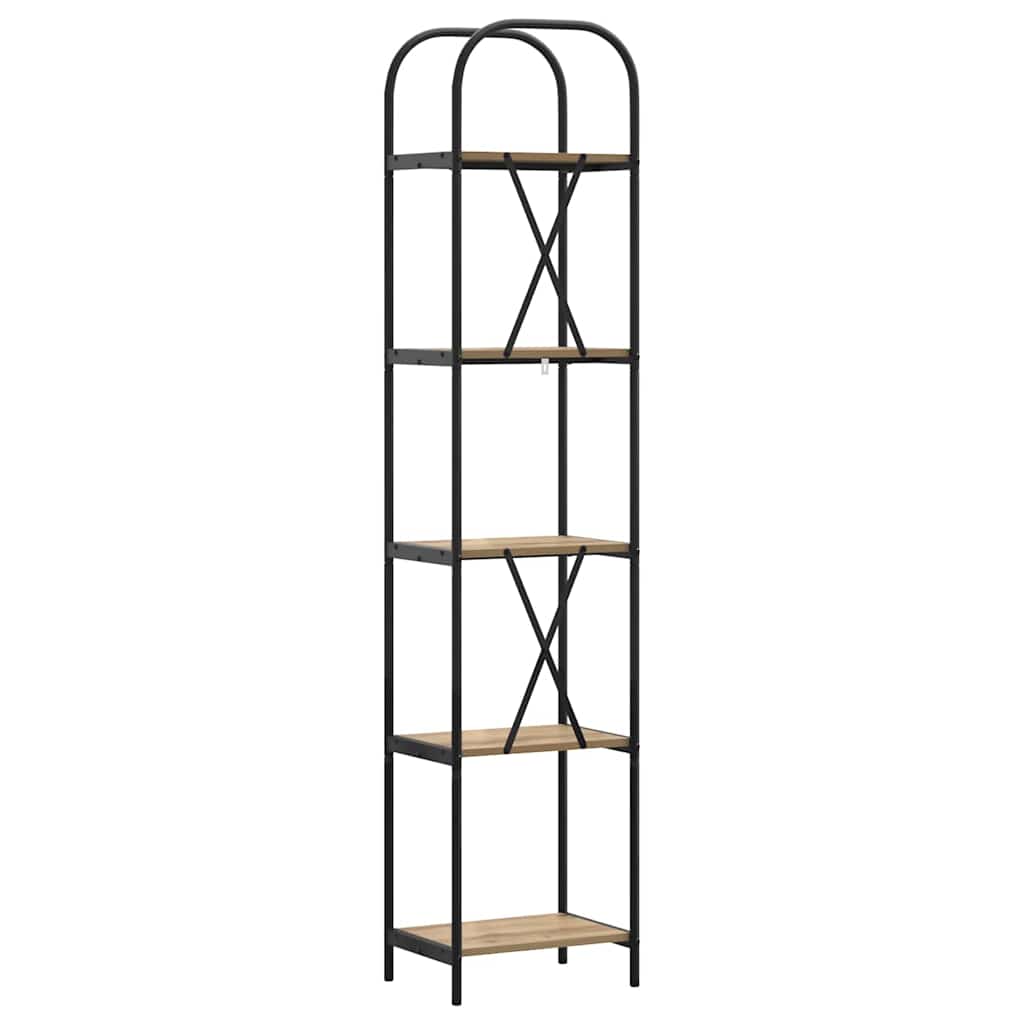 Bogreol 5 niveauer 40 x 30 x 183 cm Konstrueret træ