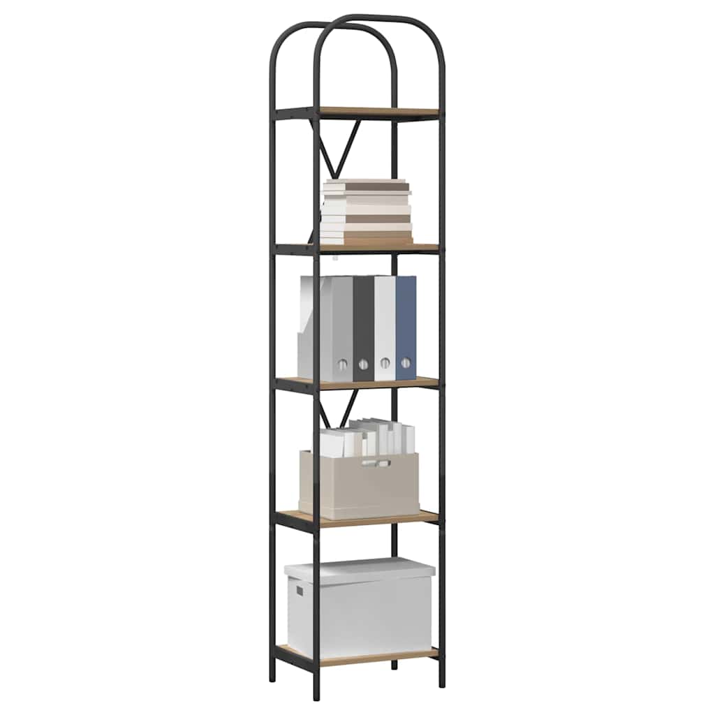 Bogreol 5 niveauer 40 x 30 x 183 cm Konstrueret træ