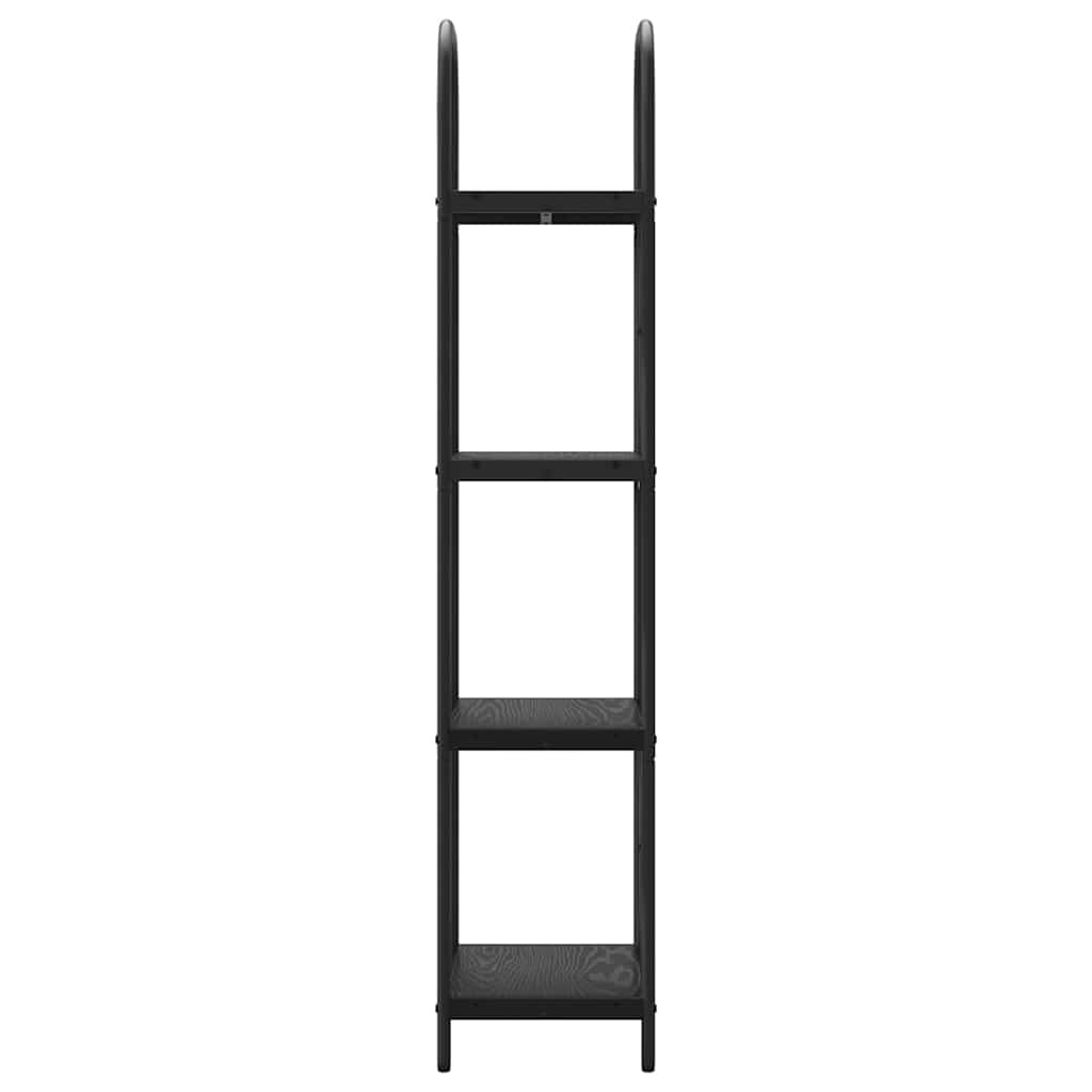 Bogreol 4 niveauer 40 x 30 x 146 cm Konstrueret træ Sort eg